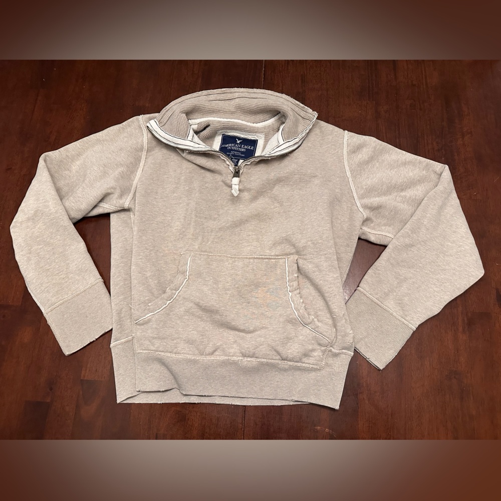 American Eagle Outfitters Tan Zip-Up Sweater